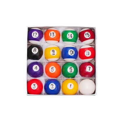 Resin billiard ball set for pool table, small billiard balls, complete set