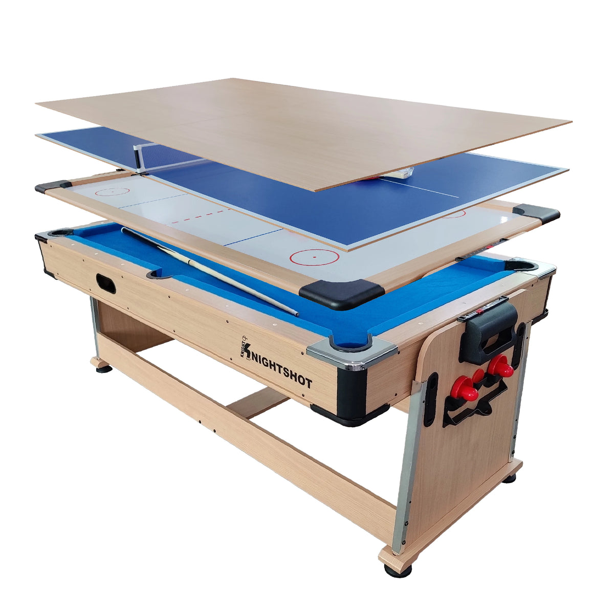 Custom 7ft 4-in-1 Multi-Function Game Table with Pong Air Hockey Pool and Dining Commercial Grade Space Saving Versatile